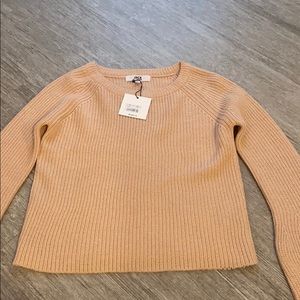 Peach beige crop sweater with bell sleeves
